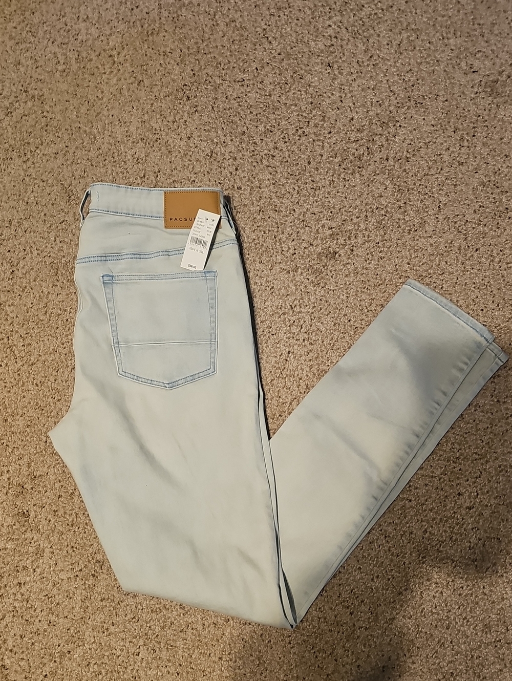 PacSun Mens Pale Blue Skinny Jeans